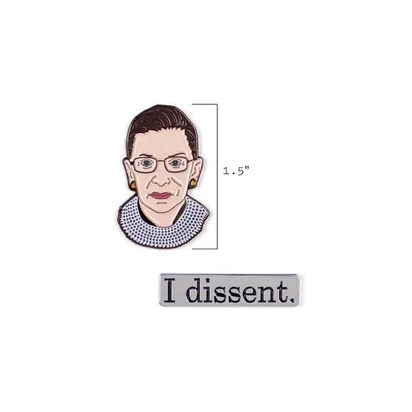 The Unemployed Philosophers Guild Ruth Bader Ginsburg & I Dissent Enamel Pin Set - Picture 4 of 7